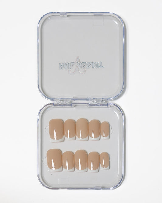 Flora - Nail Addict French design press on nails by Nailaddict UAE reusable glossy gel manicure