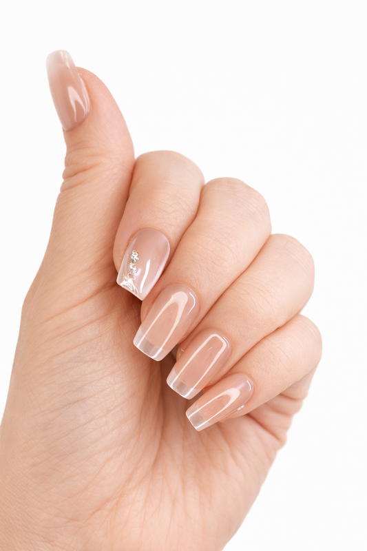 Nahla nude press on nails – reusable gel false nails UAE – Nail Addict
