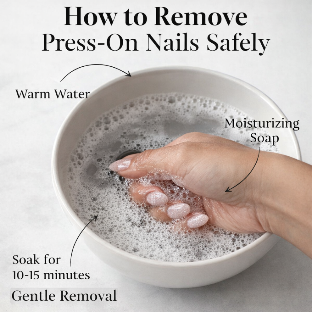 How to remove press-on nails safely without damage – step-by-step guide by Nail Addict UAE