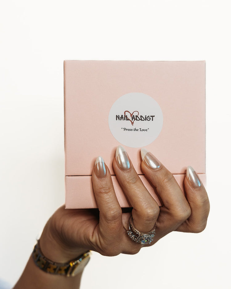 Nail Addict medium press on nails and packaging