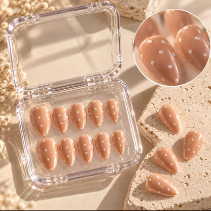 Dolce Dot | Polka Dot Press-On Nails | Almond Shape