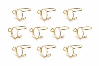 10-piece gold nail ring set worn on fingers to hold press-on nails, enabling quick removal for Muslim women before prayer.