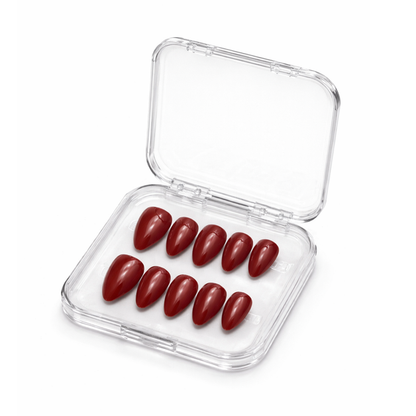 Cherry  | Press-On Nails UAE | Reusable Gel Nails | Almond Shape - Nail Addict