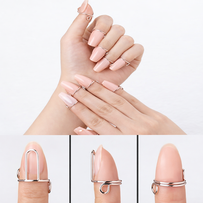 Adjustable nail ring holding press-on nail for quick removal before wudu