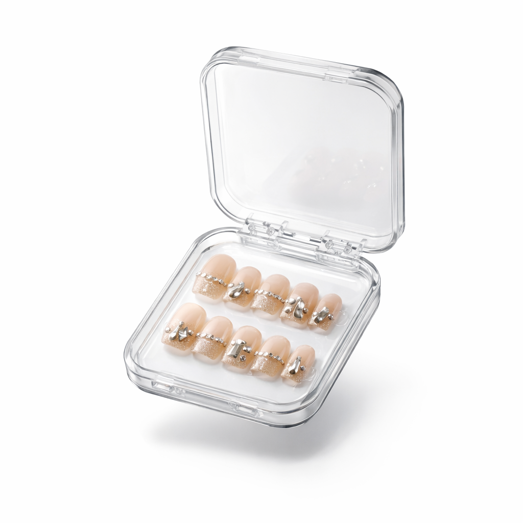 Ayisa luxury press on nails by Nailaddict UAE reusable glossy gel manicure