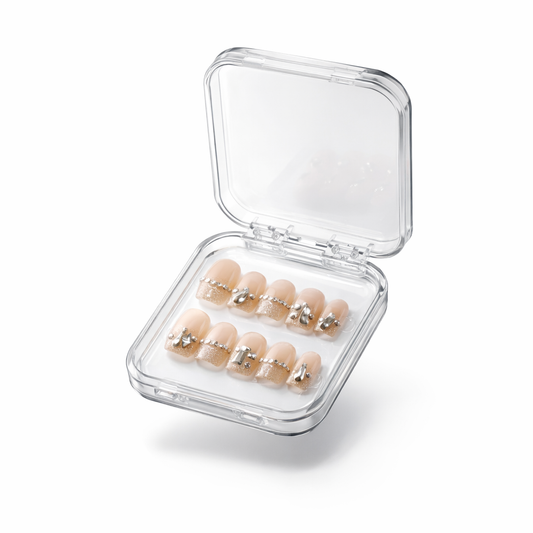 Ayisa luxury press on nails by Nailaddict UAE reusable glossy gel manicure