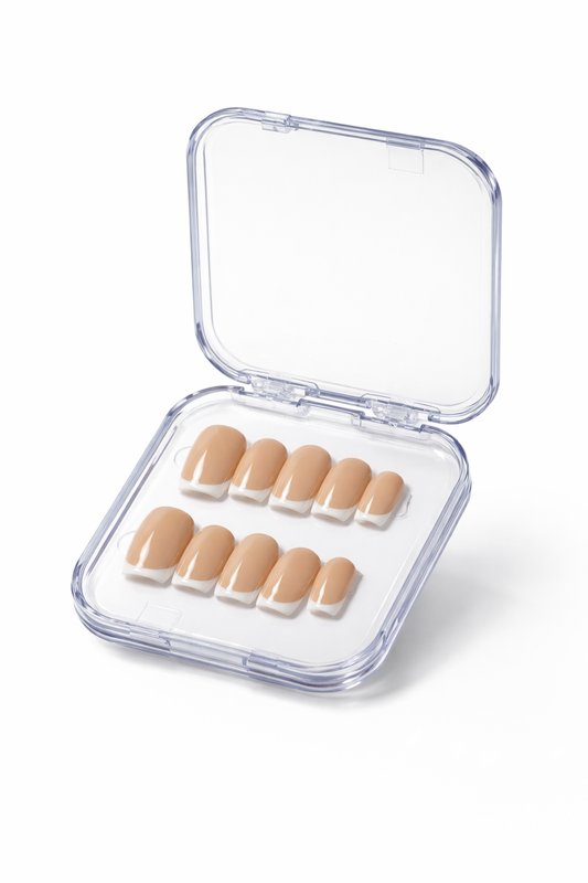 Flora floral design press on nails by Nailaddict UAE reusable glossy gel manicure