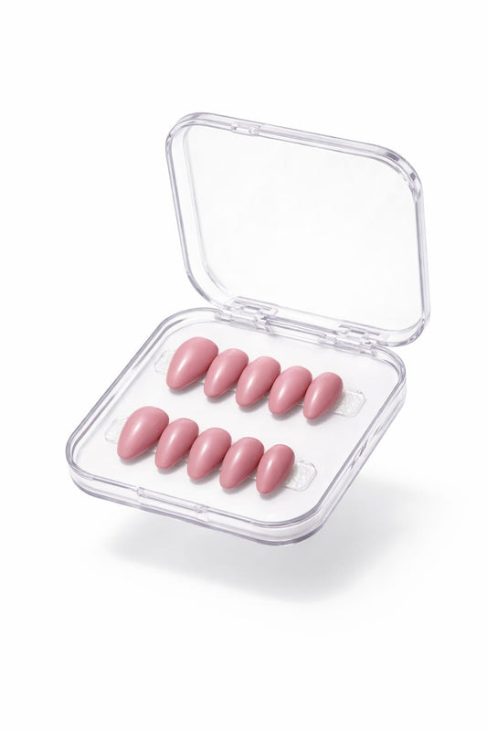 Rose pink press on nails – reusable glossy gel nails UAE – Nailaddict