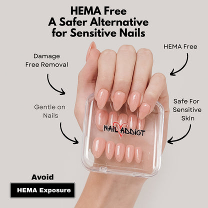 Rose pink press on nails – reusable glossy gel nails UAE – Nailaddict