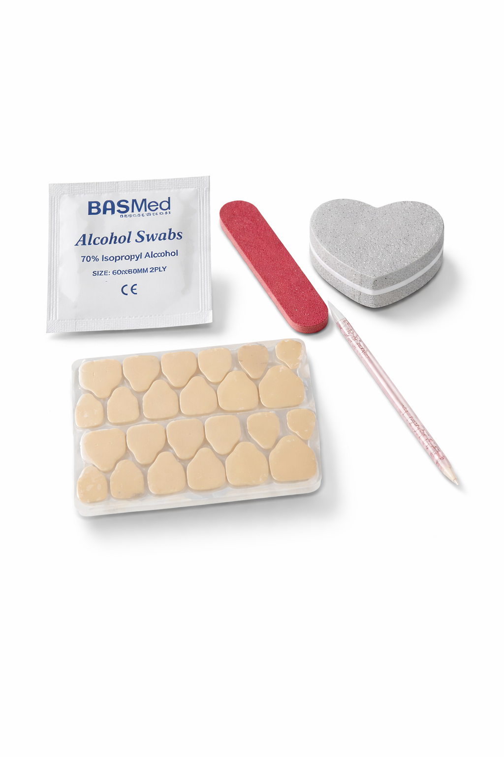 Nailaddict press on nail application kit with nail file buffer adhesive tabs and manicure tools