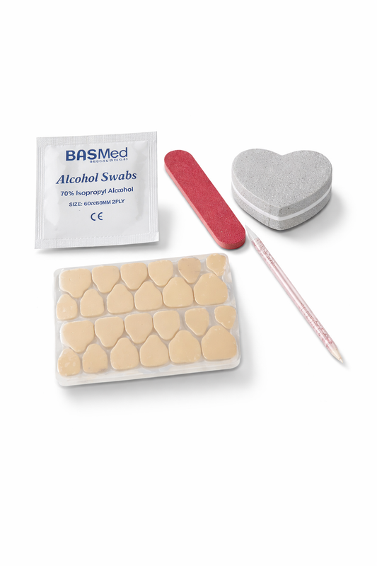 Nailaddict press on nail application kit with nail file buffer adhesive tabs and manicure tools