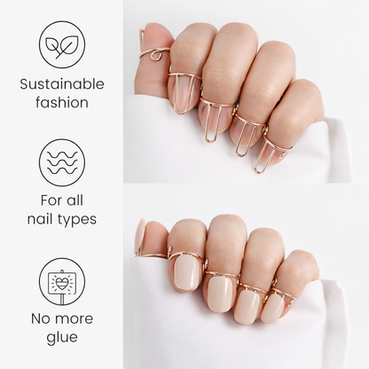 Wudu-friendly press-on nail rings for prayer, reusable and adjustable with no glue required