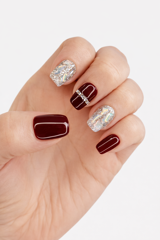 Zaina luxury press on nails by Nailaddict UAE reusable glossy gel manicure