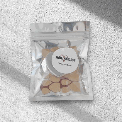 The complete Nail Addict press-on nail application toolkit, showing all tools and accessories.