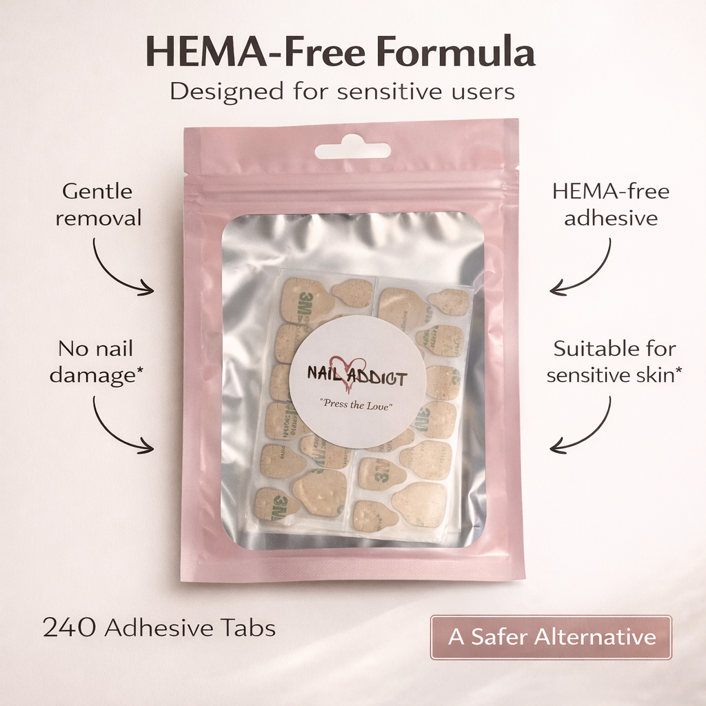 Nailaddict sticky tabs for nails. Hema free formula for sensitive nails, no damage. Nailaddict adhesive tabs for press on nails strong reusable nail adhesive tabs UAE