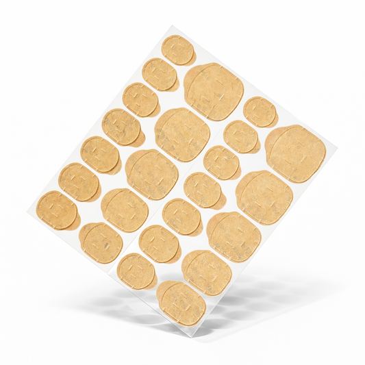 Beige adhesive tabs for press on nails by Nailaddict, sticky tabs for nails.  Nailaddict adhesive tabs for press on nails strong reusable nail adhesive tabs UAE