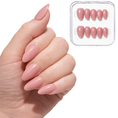 Rose pink press on nails – reusable glossy gel nails UAE – Nailaddict