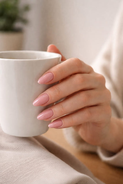 Rose pink press on nails – reusable glossy gel nails UAE – Nailaddict