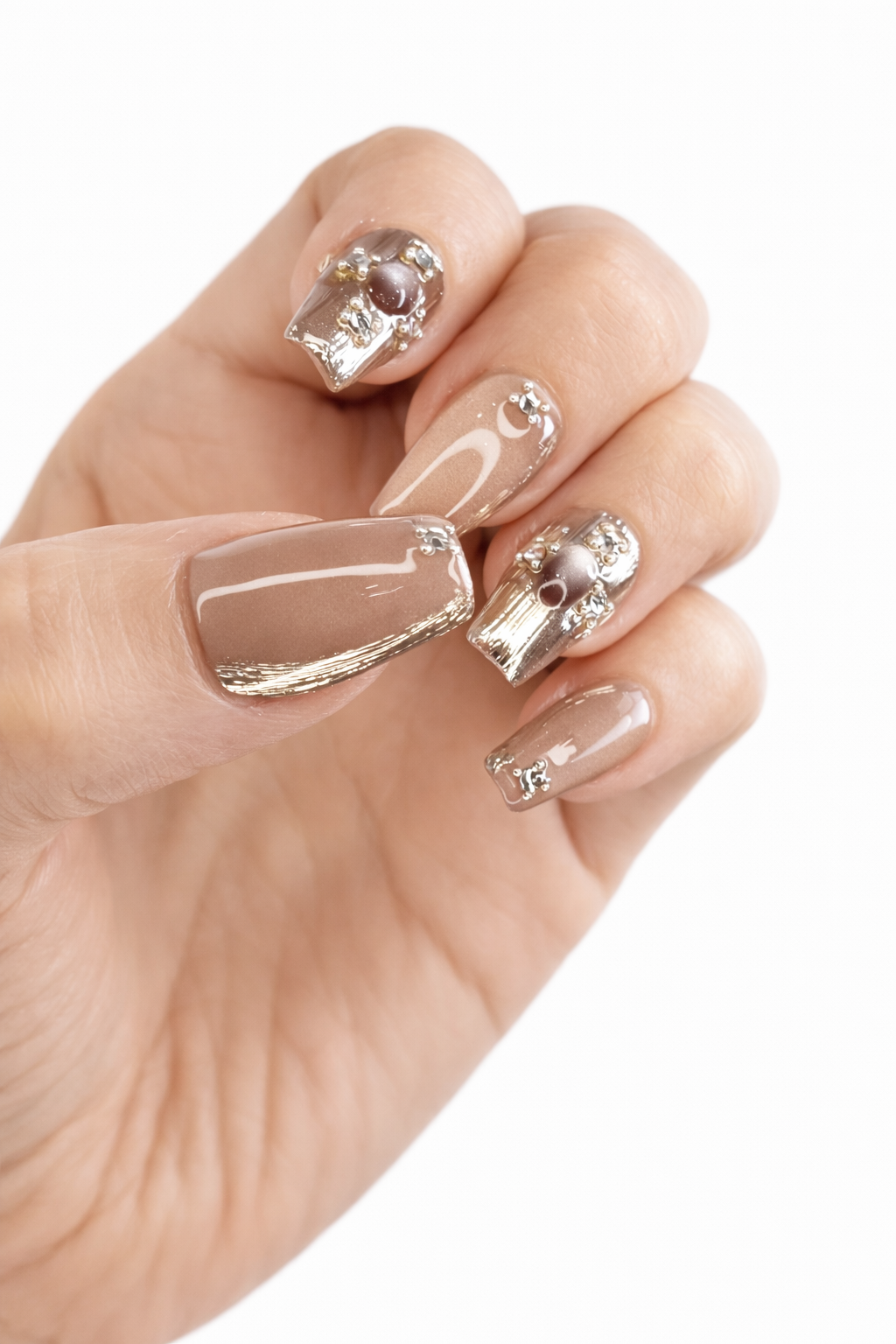 Sama - Nail Addict
Sama luxury press on nails by Nailaddict UAE reusable glossy gel manicure