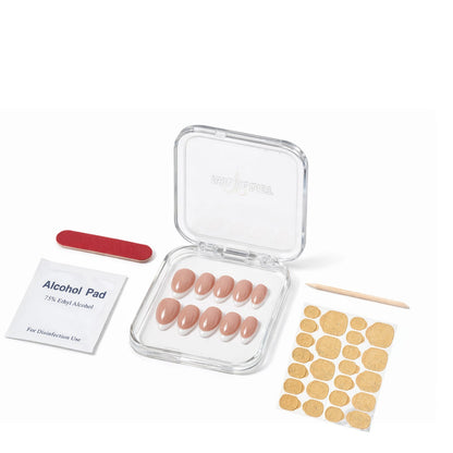 Karima French tip press on nails – reusable gel false nails UAE – Nailaddict