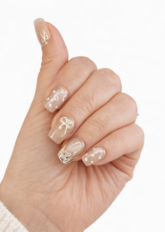 Sahara - Nail Addict
Sahara luxury press on nails by Nailaddict UAE reusable glossy gel manicure