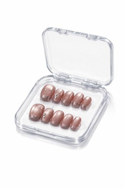 Nahla nude press on nails – reusable gel false nails UAE – Nail Addict