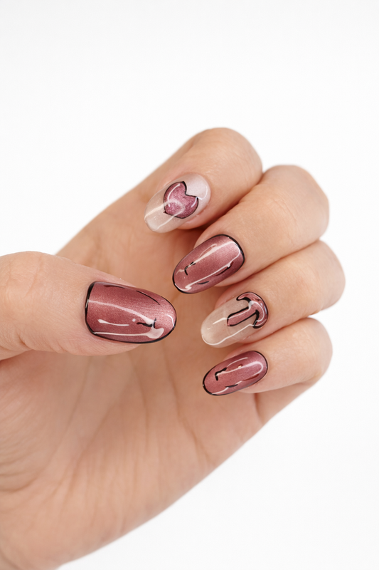 Zayed Zeal - Nail Addict
Zayed Zeal luxury press on nails by Nailaddict UAE reusable glossy gel manicure