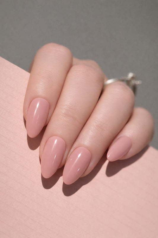 Rose pink press on nails – reusable glossy gel nails UAE – Nailaddict